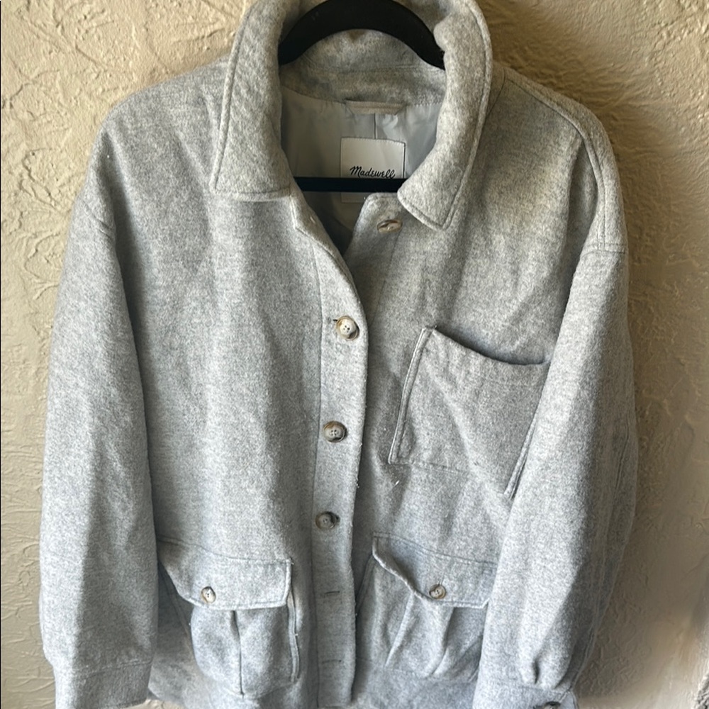 Madewell Gray Jacket with Collared Neckline